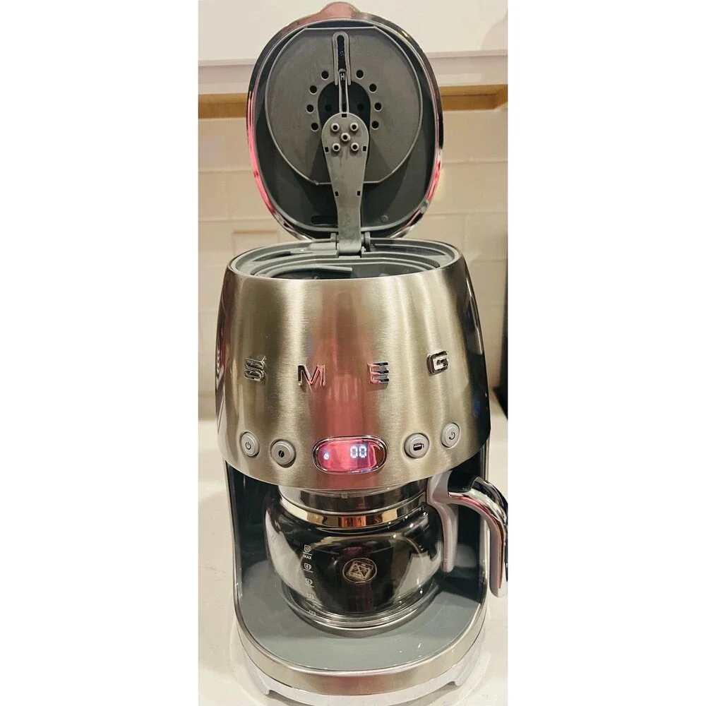 Smeg 50's Retro Style Aesthetic Drip Coffee Machine in stainless